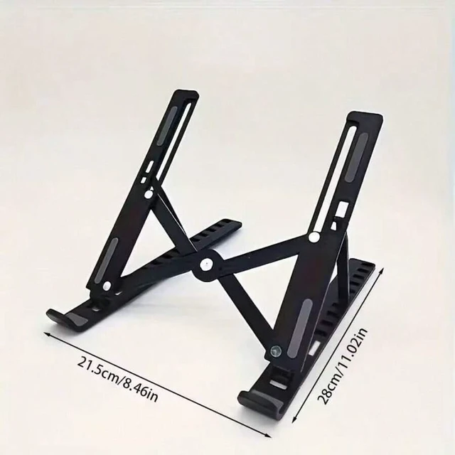 Alt view image 4 of 7 - Bks Height Adjustable Portable Laptop Stand - Extra Large Foldable Computer Desk Ergonomic 10-Level Angles Compatible All Laptops