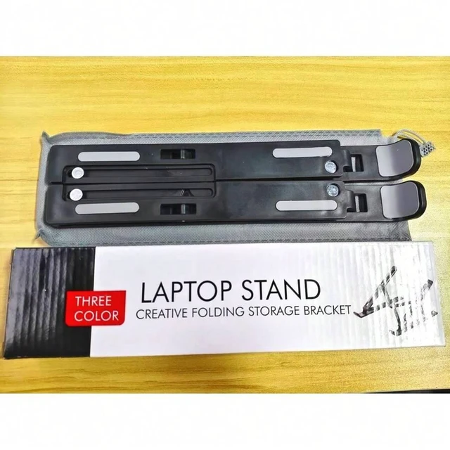 Alt view image 7 of 7 - Bks Height Adjustable Portable Laptop Stand - Extra Large Foldable Computer Desk Ergonomic 10-Level Angles Compatible All Laptops