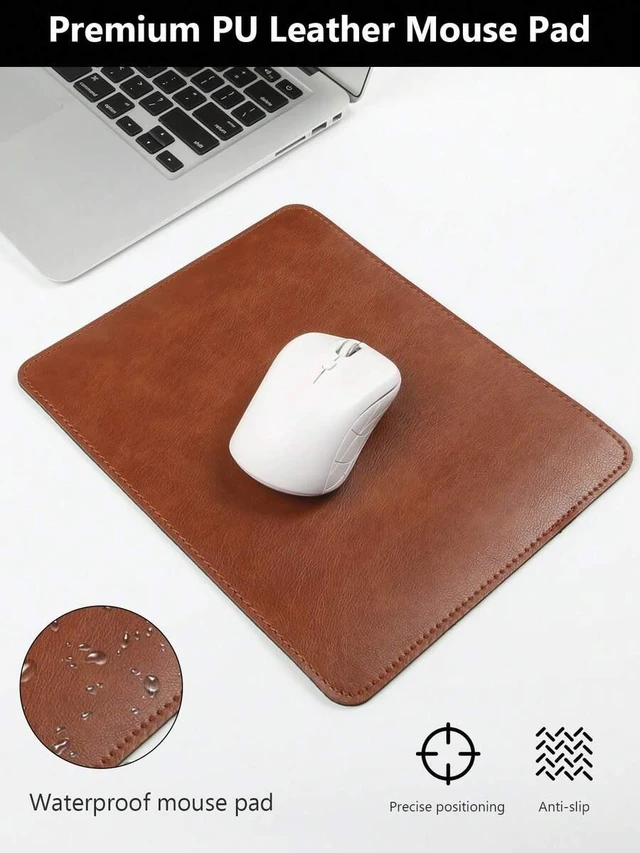 Alt view image 5 of 7 - Bks Leather Mouse Pad Waterproof Rubber Anti-Slip Base for Computer Desk and Notebook Suitable