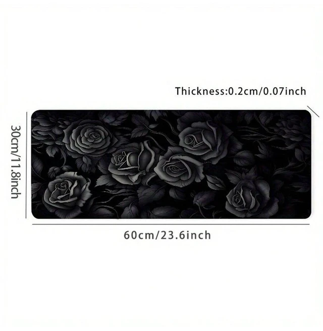 Alt view image 6 of 7 - Bks Large Floral Mouse Pad Art Design Non-Slip Rubber Base Stitched Edges Desk Mat For Work Gaming Office Home Gift