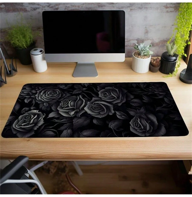 Alt view image 5 of 7 - Bks Large Floral Mouse Pad Art Design Non-Slip Rubber Base Stitched Edges Desk Mat For Work Gaming Office Home Gift