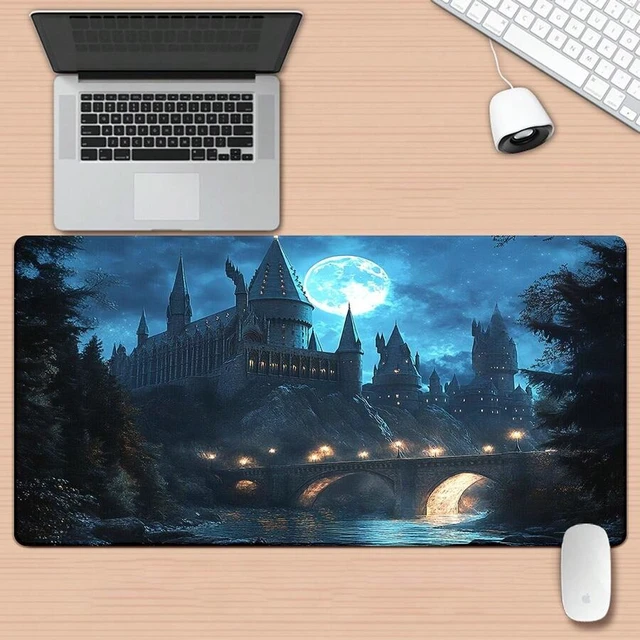 Alt view image 3 of 7 - Bks Large Gaming Mouse Pad, High-Definition Castle Print, Anti-Slip Rubber Base, Keyboard-Friendly Mat for PC Laptop Office Home (Washable) 2D Flat