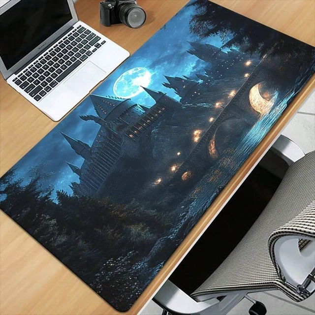 Alt view image 4 of 7 - Bks Large Gaming Mouse Pad, High-Definition Castle Print, Anti-Slip Rubber Base, Keyboard-Friendly Mat for PC Laptop Office Home (Washable) 2D Flat