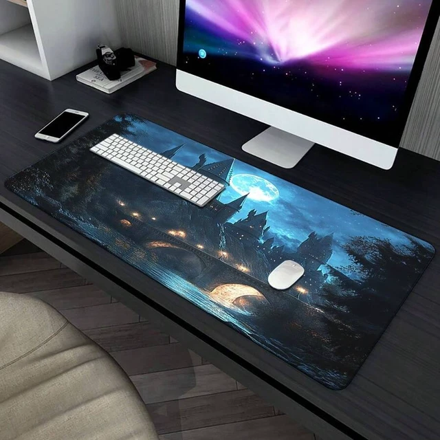 Alt view image 6 of 7 - Bks Large Gaming Mouse Pad, High-Definition Castle Print, Anti-Slip Rubber Base, Keyboard-Friendly Mat for PC Laptop Office Home (Washable) 2D Flat
