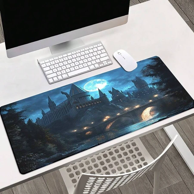 Alt view image 5 of 7 - Bks Large Gaming Mouse Pad, High-Definition Castle Print, Anti-Slip Rubber Base, Keyboard-Friendly Mat for PC Laptop Office Home (Washable) 2D Flat