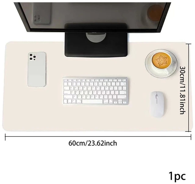 Alt view image 2 of 7 - Bks PU Leather Desk Mat Thickened Water Resistant High Temperature Easy Clean Black White Smog Blue Pink Apricot Mint Green Gaming Mouse Pad