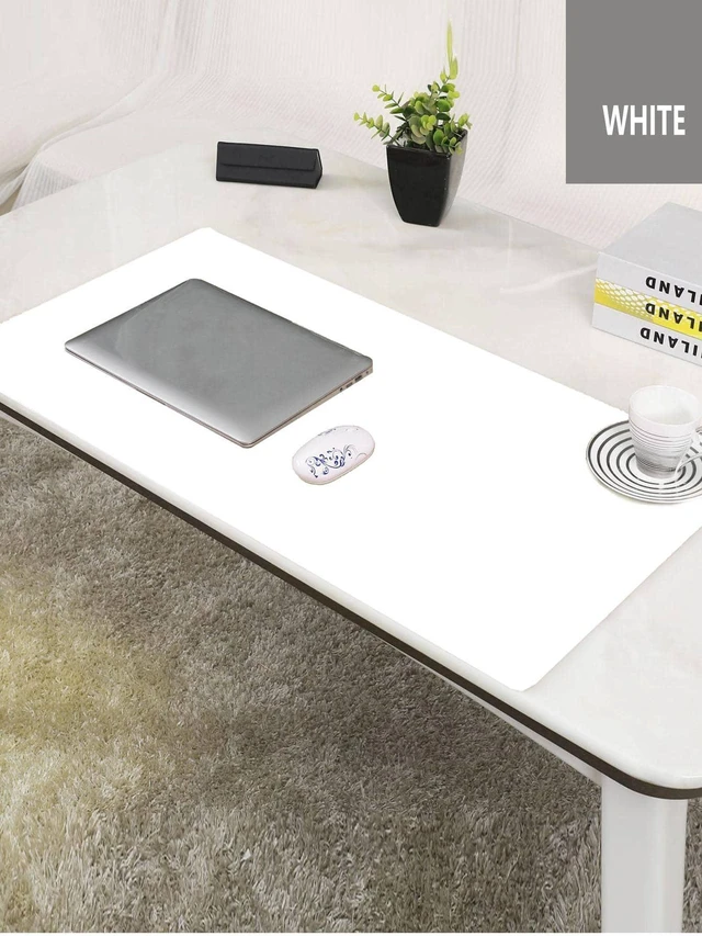 Main image of Bks PU Leather Desk Mat Thickened Water Resistant High Temperature Easy Clean Black White Smog Blue Pink Apricot Mint Green Gaming Mouse Pad