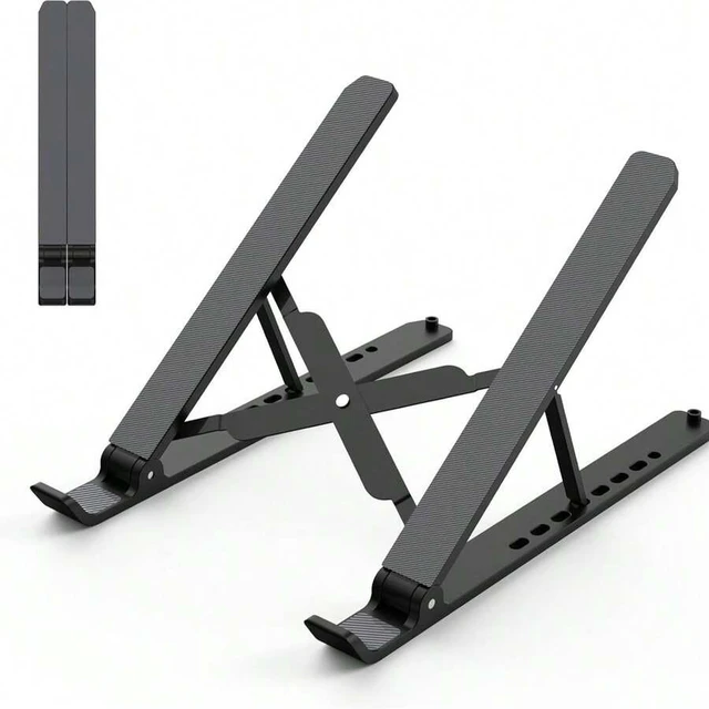 Main image of Bks Adjustable Laptop Stand For Desk, Foldable Notebook Riser With Ventilated Cooling Design, Ergonomic Height Settings For 10-15.6 Inch Laptops And Tablets