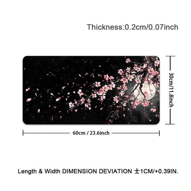 Main image of Bks Extra Large Mouse Pad Pink Sakura Moon Pattern Non-Slip Rubber Base Washable for PC Office Dorm Gaming