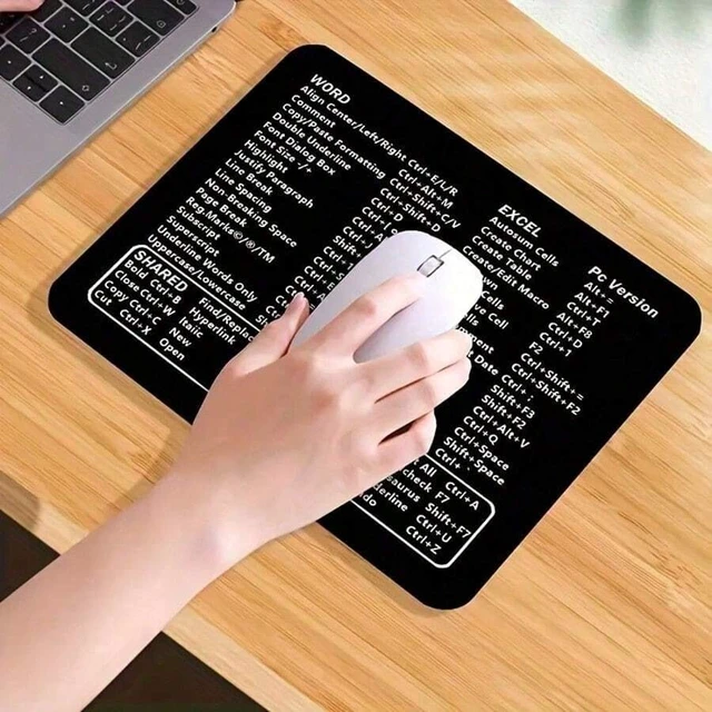Alt view image 7 of 7 - Bks Office Shortcut Key Mouse Pad, Non-Slip Rubber Base with Word Excel Cheat Sheet, Thickened Locked Edge Mat for Home Office Productivity