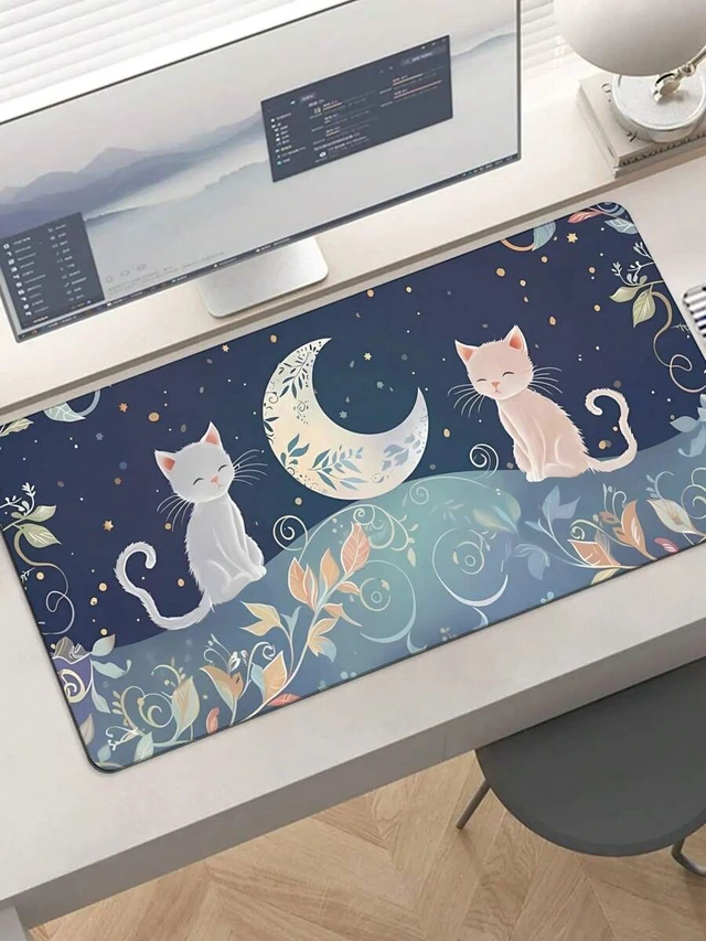 Alt view image 2 of 5 - Bks Gaming Mouse Pad Large Extended Desk Mat Non-Slip Base Anti-Fray Stitched Edges For PC Gamers Streamers