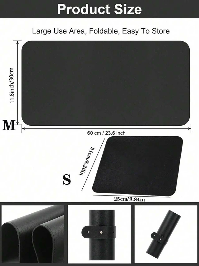 Alt view image 4 of 7 - Bks Large Foldable Nail Desk Mat & Wrist Rest Pad, Soft PU Leather Manicure Hand Rest for Salon Home Care Tools