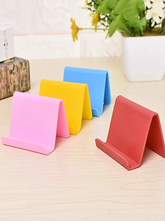 Alt view image 7 of 7 - Bks 2pcs Integrated Desk Mobile Phone Holder Stand for Bedside Tablet Watching Movies Creative Design Multicolor