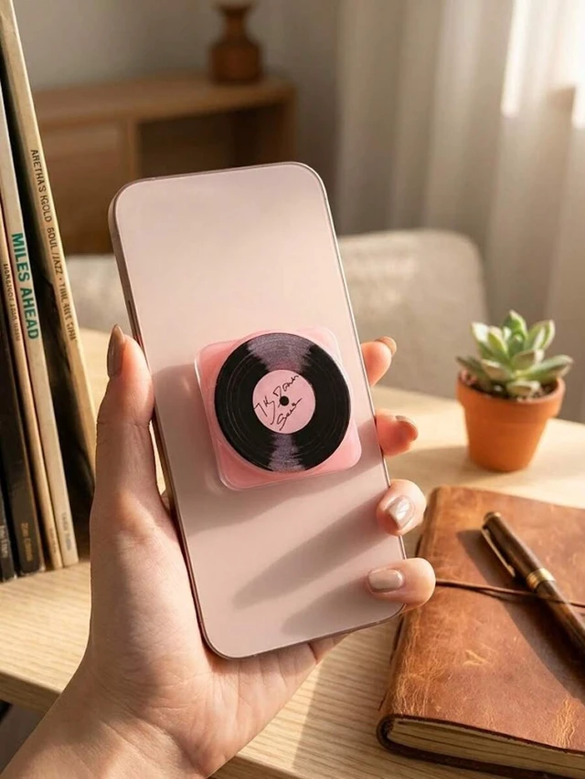Alt view image 4 of 7 - Bks Rotatable Adhesive Phone Holder with Retractable Grip, Cartoon Star Design for iPhone 11-17 and Android Devices