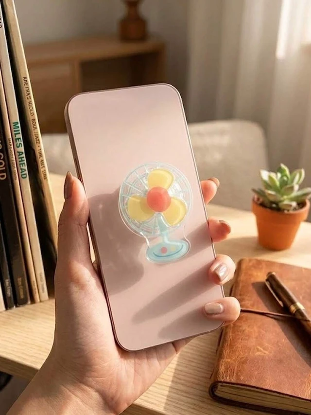 Alt view image 5 of 7 - Bks Rotatable Adhesive Phone Holder with Retractable Grip, Cartoon Star Design for iPhone 11-17 and Android Devices