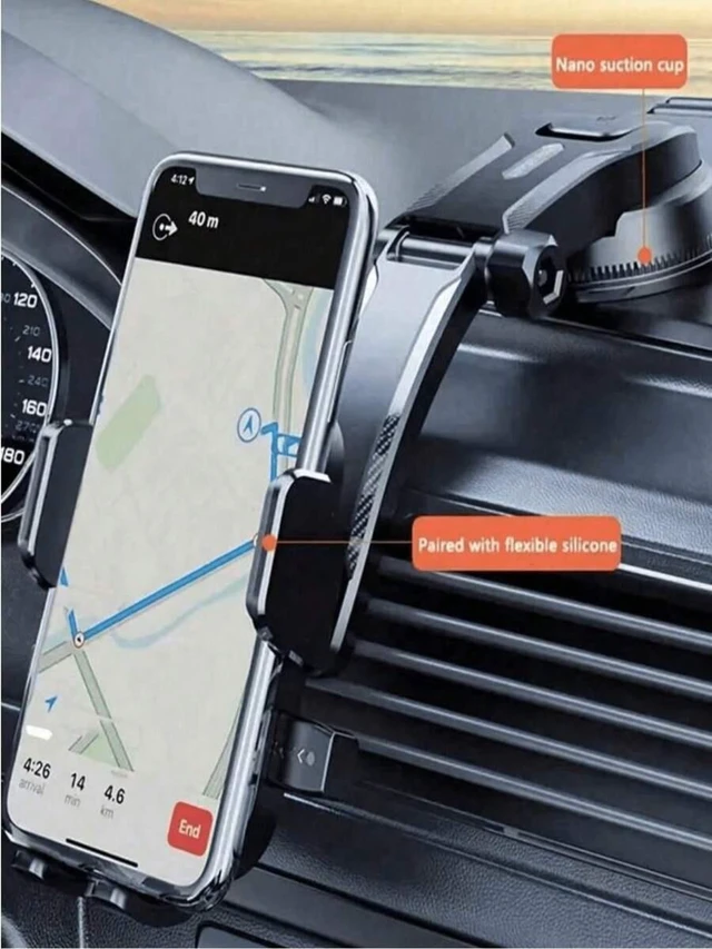 Alt view image 5 of 7 - Bks Car Air Vent Phone Holder Mount Adjustable Auto Lock Suction Cup Compatible Android Devices