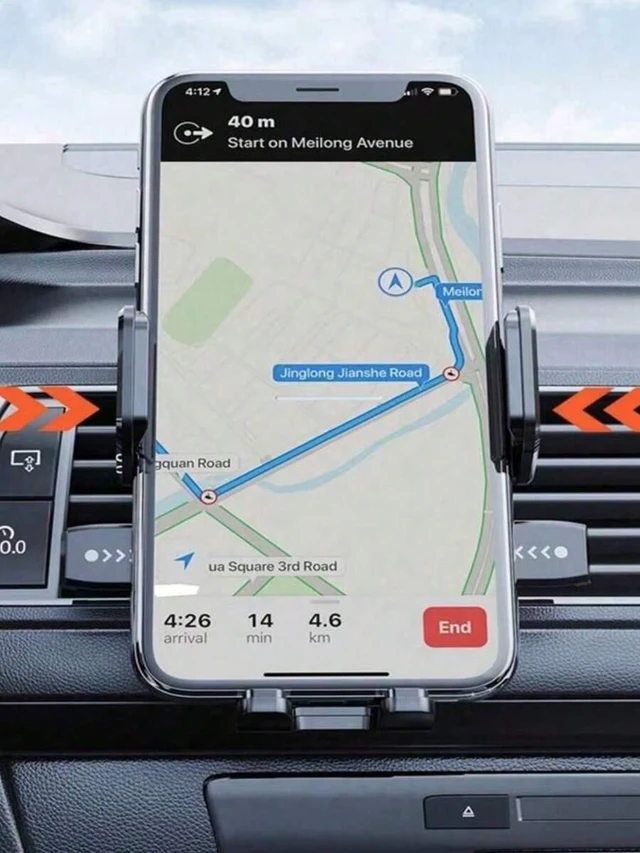 Alt view image 4 of 7 - Bks Car Air Vent Phone Holder Mount Adjustable Auto Lock Suction Cup Compatible Android Devices