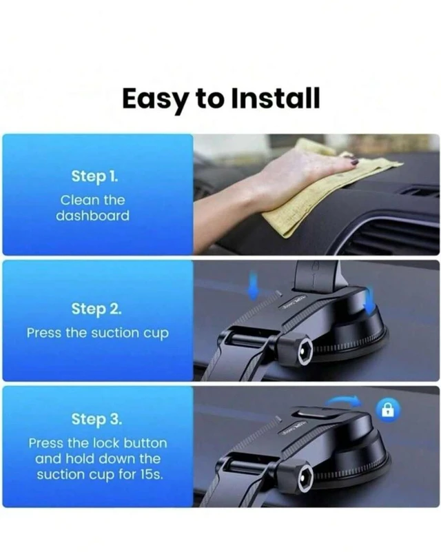 Alt view image 6 of 7 - Bks Car Air Vent Phone Holder Mount Adjustable Auto Lock Suction Cup Compatible Android Devices
