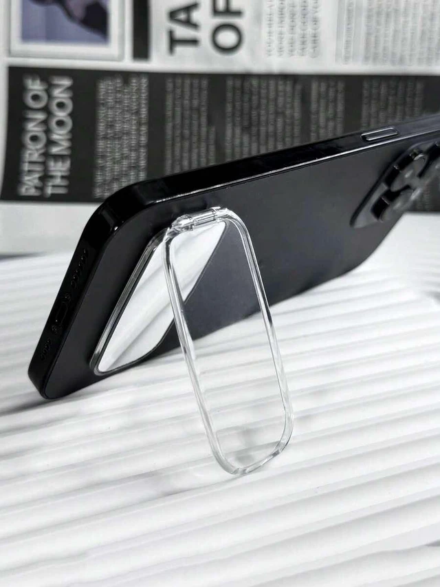 Main image of Bks Transparent Acrylic Phone Stand Holder With Makeup Mirror Case Compatible iPhone Android Gift