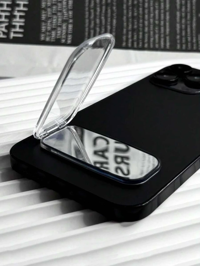 Alt view image 2 of 7 - Bks Transparent Acrylic Phone Stand Holder With Makeup Mirror Case Compatible iPhone Android Gift