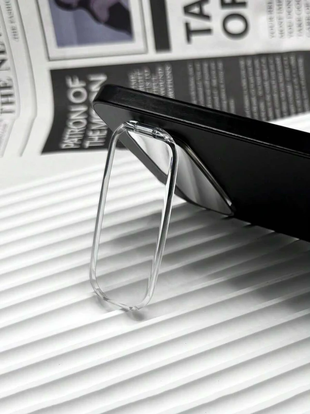 Alt view image 5 of 7 - Bks Transparent Acrylic Phone Stand Holder With Makeup Mirror Case Compatible iPhone Android Gift