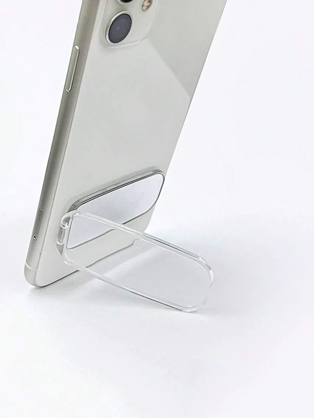 Alt view image 6 of 7 - Bks Transparent Acrylic Phone Stand Holder With Makeup Mirror Case Compatible iPhone Android Gift