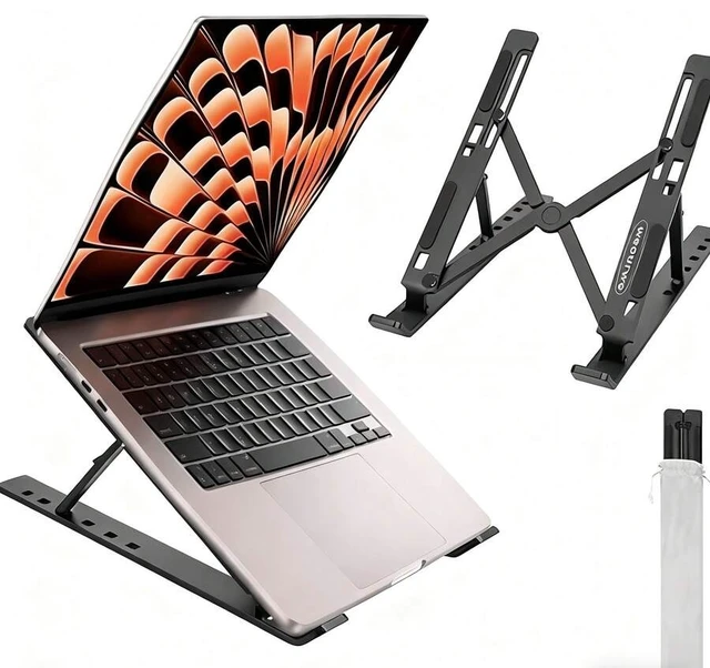 Alt view image 2 of 7 - Bks Laptop Stand With 3 Cooling Fans, 7-Level Adjustable Height, Foldable Portable Design for Notebook and PC