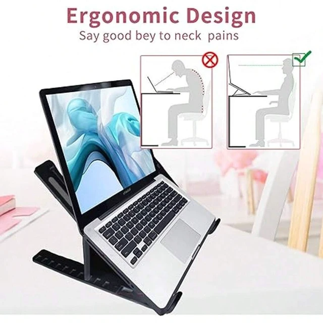 Alt view image 6 of 7 - Bks Laptop Stand With 3 Cooling Fans, 7-Level Adjustable Height, Foldable Portable Design for Notebook and PC