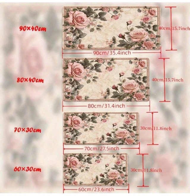 Alt view image 4 of 7 - Bks Extra Large Gaming Mouse Pad & Desk Mat - Vintage Floral PC Setup With Pink Roses, Non-Slip Rubber Base, Locked Edges - Beige Background For Office, Streaming, Graphic Design