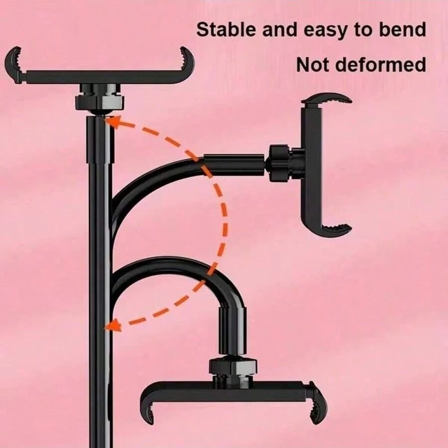Alt view image 6 of 7 - Bks Gooseneck Tablet and Phone Holder, Thickened Flexible Arm Stand for Bed Desk Sofa, 360 Rotating Resin Mount Compatible with iPad Kindle Switch Galaxy Tabs