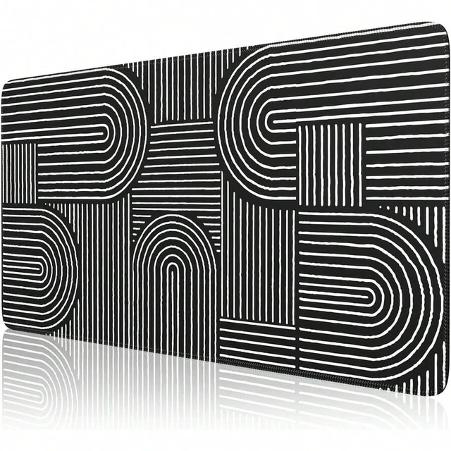 Main image of Bks Black Desk Mat, Large Mouse Pad For Desk, Anti-Slip Big Mousepad With Stitched Edges, Computer Pad For Desktop