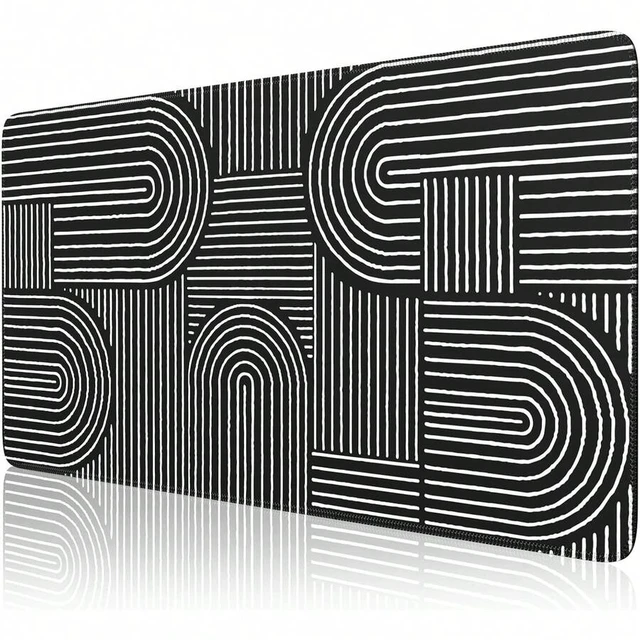 Alt view image 2 of 6 - Bks Black Desk Mat, Large Mouse Pad For Desk, Anti-Slip Big Mousepad With Stitched Edges, Computer Pad For Desktop