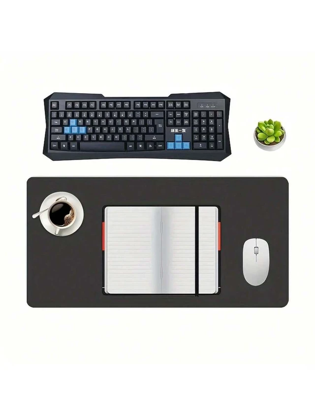 Alt view image 4 of 6 - Bks Black Desk Mat, Large Mouse Pad For Desk, Anti-Slip Big Mousepad With Stitched Edges, Computer Pad For Desktop
