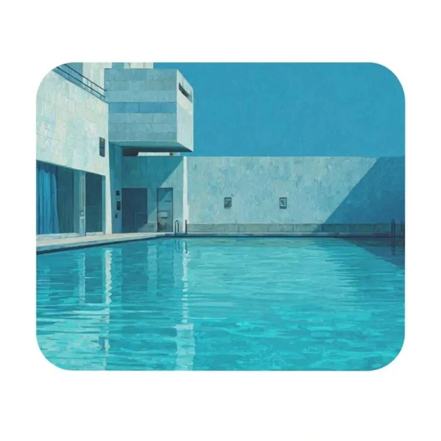 Alt view image 4 of 7 - Bks Turquoise Swimming Pool Mouse Pad 9.84x11.81in Polyester Fabric Non-Slip Rubber Base Office Desk Gaming Accessory