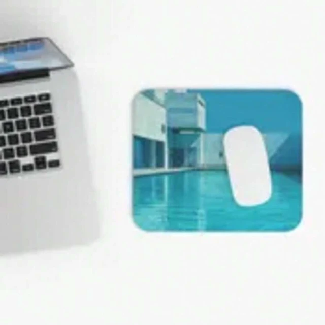 Alt view image 5 of 7 - Bks Turquoise Swimming Pool Mouse Pad 9.84x11.81in Polyester Fabric Non-Slip Rubber Base Office Desk Gaming Accessory
