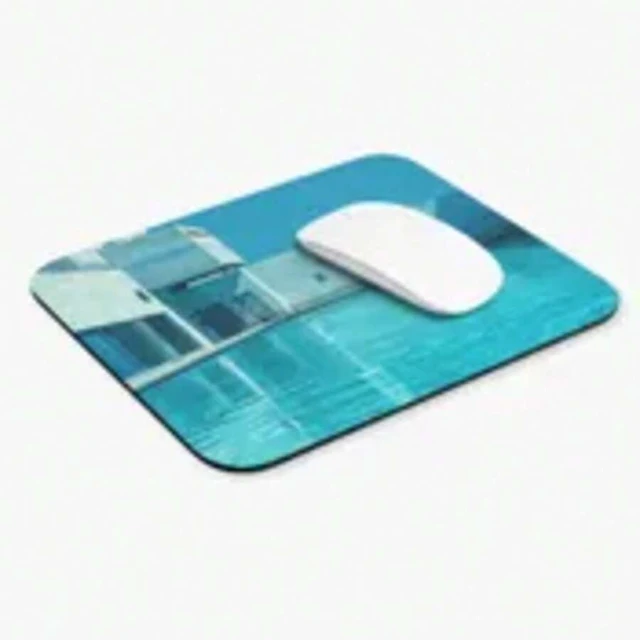 Alt view image 6 of 7 - Bks Turquoise Swimming Pool Mouse Pad 9.84x11.81in Polyester Fabric Non-Slip Rubber Base Office Desk Gaming Accessory