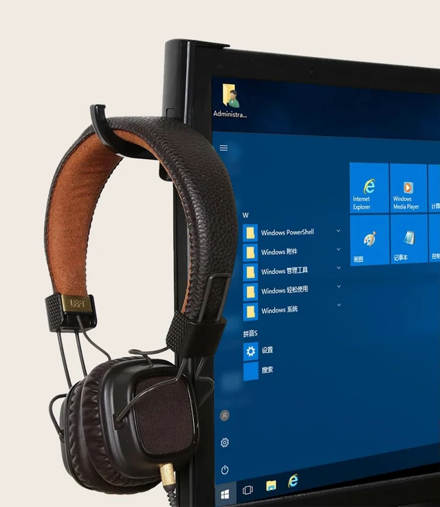Main image of Bks Headphone Stand Hook Hanger for Over-Ear Headphones, Monitor Desk Wall Game Storage Rack, Compact Sturdy Headset Holder Saves Space