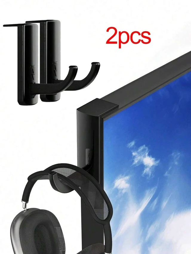 Alt view image 7 of 7 - Bks Headphone Stand Hook Hanger for Over-Ear Headphones, Monitor Desk Wall Game Storage Rack, Compact Sturdy Headset Holder Saves Space