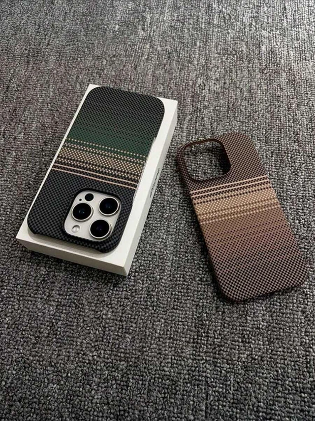 Alt view image 2 of 4 - Bks Carbon Fiber Material 1pc Magnetic Phone Case Carbon Fiber Texture Compatible With IPhone 16 15 14 13 12 Pro Max Plus Wireless Charge Half Cover Matte Heat Dissipation Protective Case With Decorat
