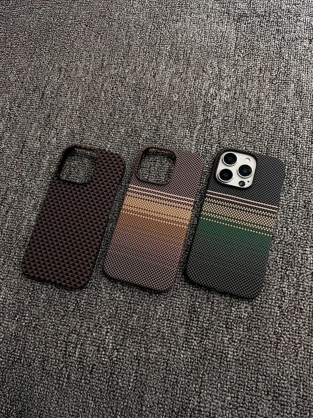 Alt view image 3 of 4 - Bks Carbon Fiber Material 1pc Magnetic Phone Case Carbon Fiber Texture Compatible With IPhone 16 15 14 13 12 Pro Max Plus Wireless Charge Half Cover Matte Heat Dissipation Protective Case With Decorat