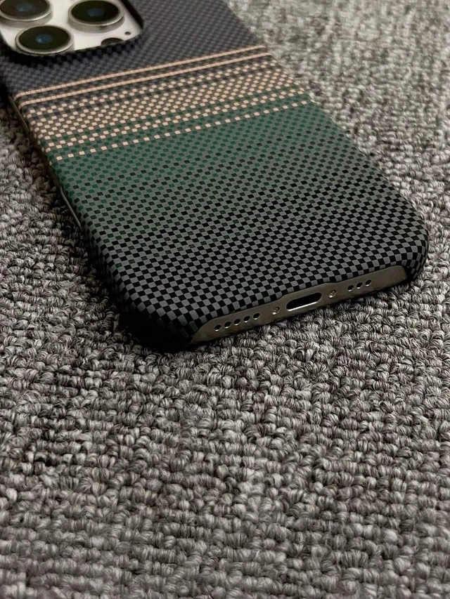 Alt view image 4 of 4 - Bks Carbon Fiber Material 1pc Magnetic Phone Case Carbon Fiber Texture Compatible With IPhone 16 15 14 13 12 Pro Max Plus Wireless Charge Half Cover Matte Heat Dissipation Protective Case With Decorat
