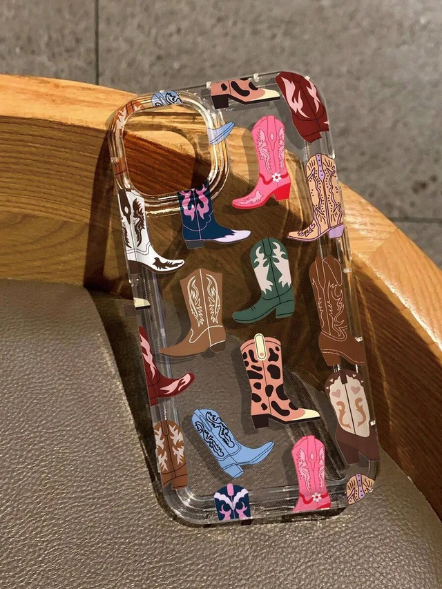 Alt view image 3 of 7 - Bks Western Style Shockproof Fashion Phone Case Western Cowboy Western Cowboy Boots Printed Clear Phone Case With Apple 16/11/12/13/14/15/15Pro/15Plus/15ProMax/7Plus/8Plus/X/XSMax/XR/11Pro/12Pro/13Pro