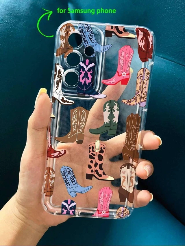 Alt view image 6 of 7 - Bks Western Style Shockproof Fashion Phone Case Western Cowboy Western Cowboy Boots Printed Clear Phone Case With Apple 16/11/12/13/14/15/15Pro/15Plus/15ProMax/7Plus/8Plus/X/XSMax/XR/11Pro/12Pro/13Pro