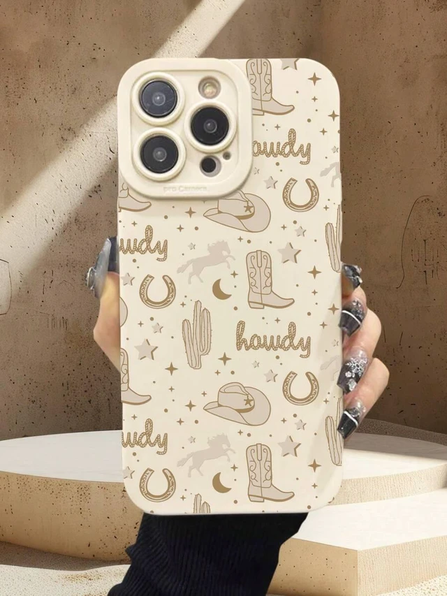 Main image of Bks Western Style Shockproof Fashion Phone Case Western Cowboy Western Cowboy Boots Printed Clear Phone Case With Apple 16/11/12/13/14/15/15Pro/15Plus/15ProMax/7Plus/8Plus/X/XSMax/XR/11Pro/12Pro/13Pro