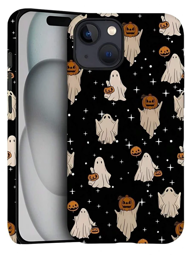 Main image of Bks Halloween Pumpkin Lantern Ghost Phone Case. Suitable For IPhone 17, 16, 15, 14, 13, 12, 11, Pro Max Plus, Galaxy 25/24/23/22/21/ULTRA/PLUS/FE/A71/56/55/54/53/52/36/35/34/26/25/23/16/15/14/13/06. T