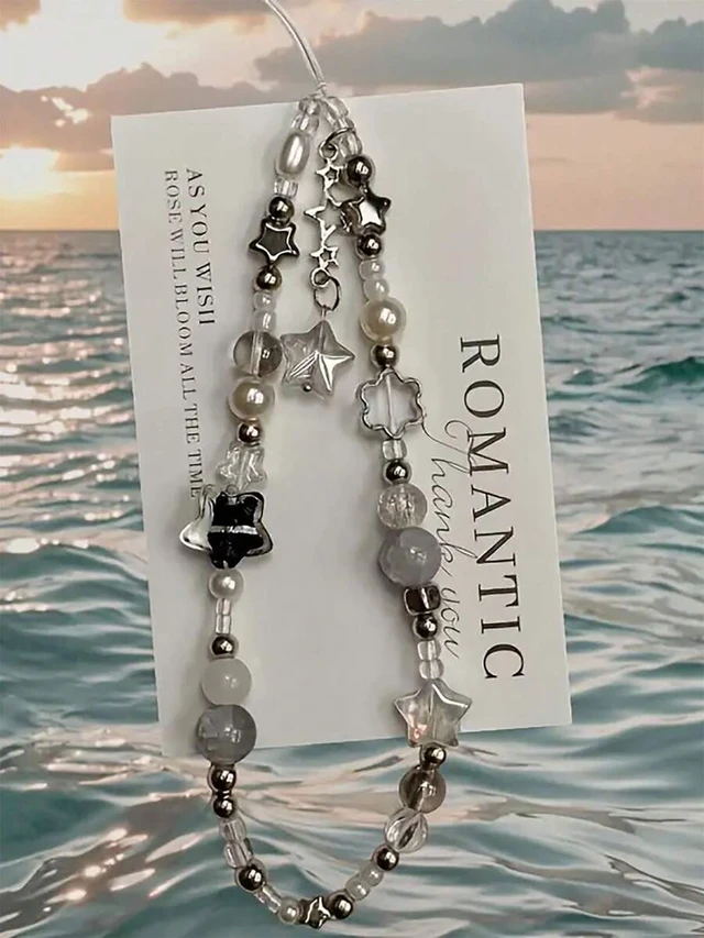 Alt view image 7 of 7 - Bks Fashion Beaded Phone Lanyard Star Accessory for Phone Camera Earphones Personalized Ornament Gift Decoration