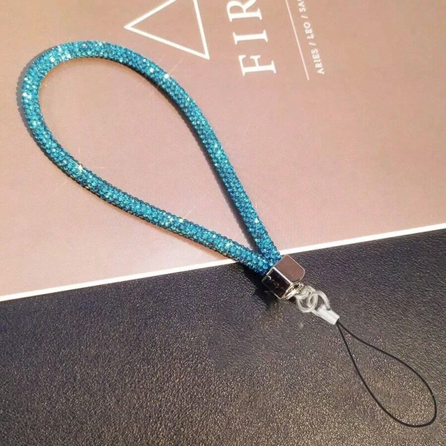 Main image of Bks Rhinestone Phone Lanyard Luxury Bling Wrist Strap Colorful Fashion Charm Bag Decoration Two Sizes