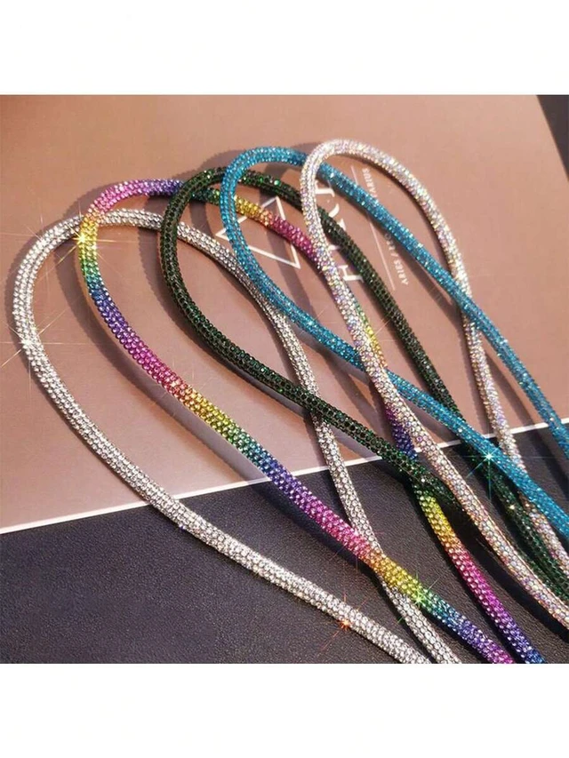 Alt view image 5 of 7 - Bks Rhinestone Phone Lanyard Luxury Bling Wrist Strap Colorful Fashion Charm Bag Decoration Two Sizes