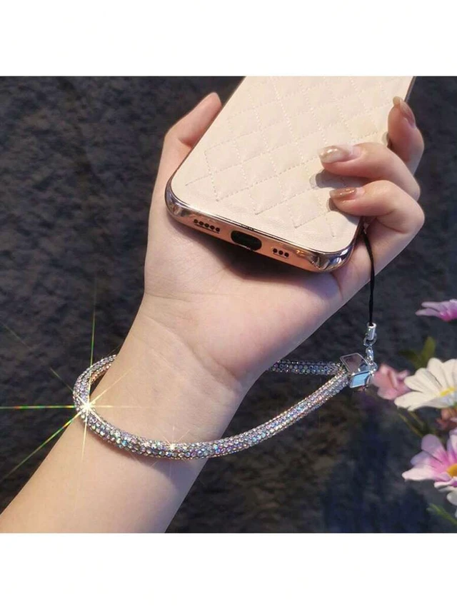 Alt view image 7 of 7 - Bks Rhinestone Phone Lanyard Luxury Bling Wrist Strap Colorful Fashion Charm Bag Decoration Two Sizes