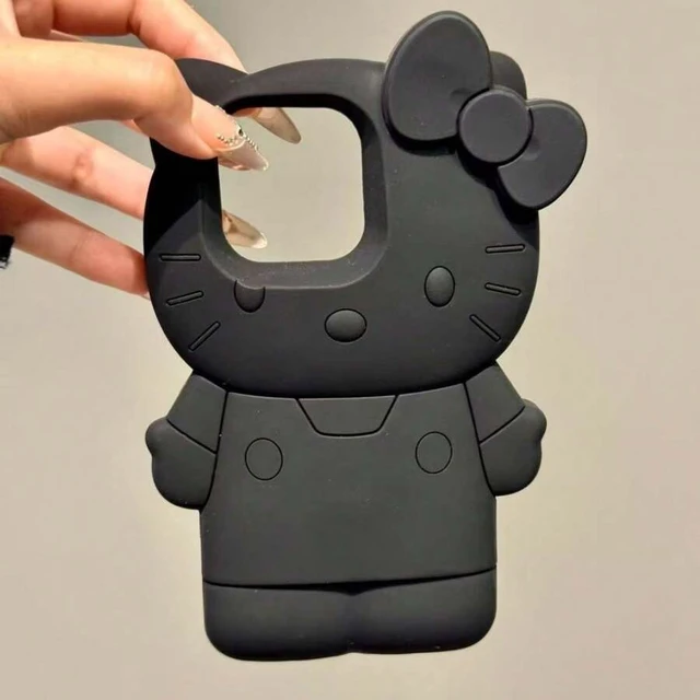 Alt view image 5 of 5 - Bks Silicone Shockproof Phone Case with Kitty Cat Strap, Waterproof Anti-Drop Protective Cover for iPhone 17 16 15 14 13 12 11 Series
